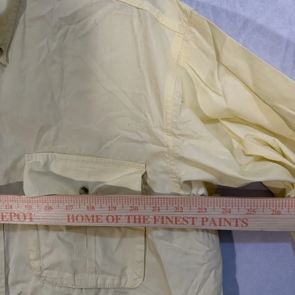 Cabelas‎ Mens Large Yellow Vented Short Sleeve Fishing Outdoor Hike Button Up